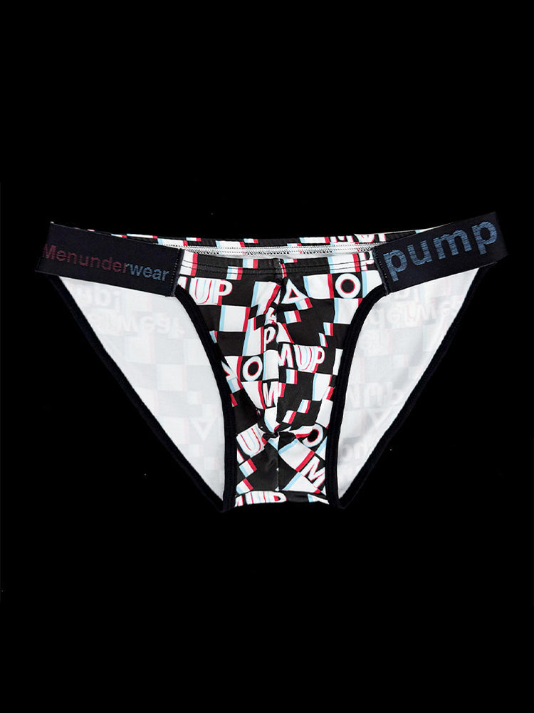 2 Pack Men's Breathable Alphabet-Print Expanded Pouch Briefs | dmunderwear detail image 13