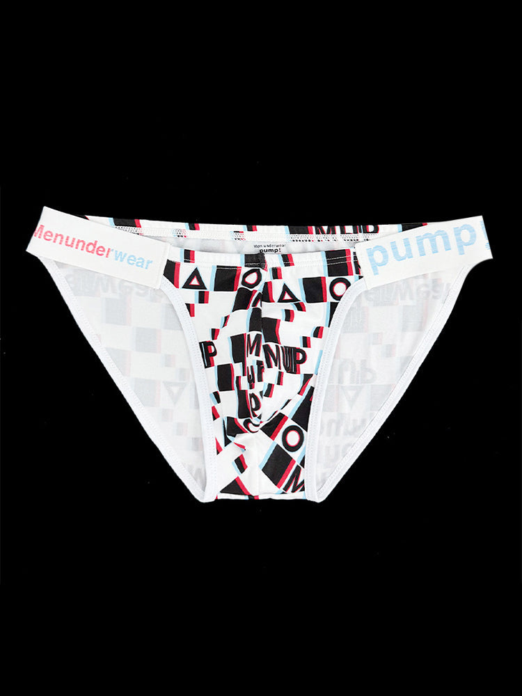 2 Pack Men's Breathable Alphabet-Print Expanded Pouch Briefs | dmunderwear detail image 15