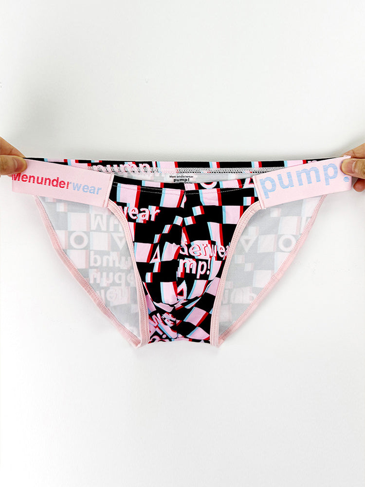 2 Pack Men's Breathable Alphabet-Print Expanded Pouch Briefs | dmunderwear detail image 16