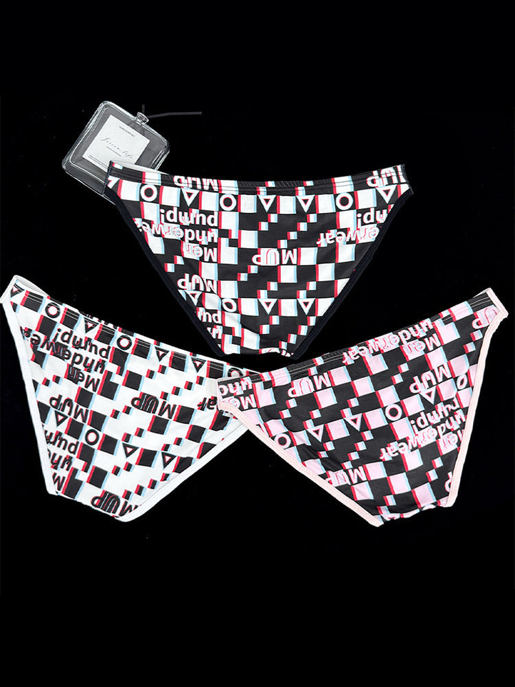2 Pack Men's Breathable Alphabet-Print Expanded Pouch Briefs | dmunderwear detail image 19
