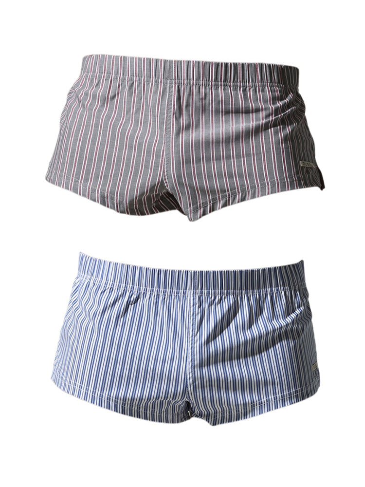 2 Pack Men's Breathable Cotton Classic Pinstripe Home Shorts | dmunderwear detail image 17