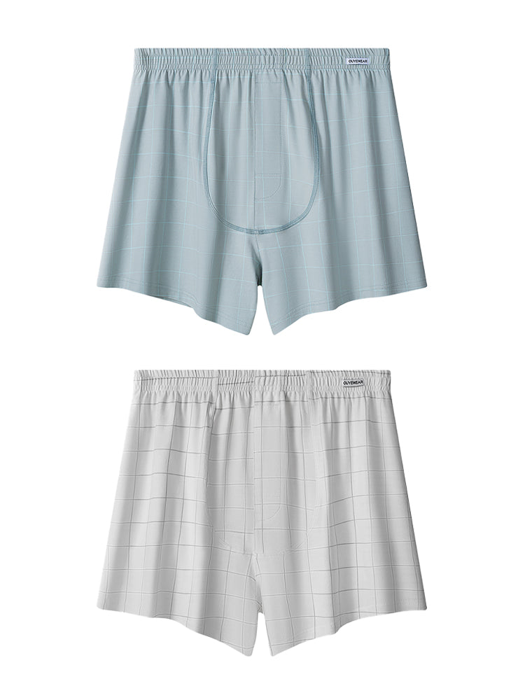 2 Pack Men's Breathable Day-Long Comfort Skin-Friendly Loungewear Shorts | dmunderwear detail image 14