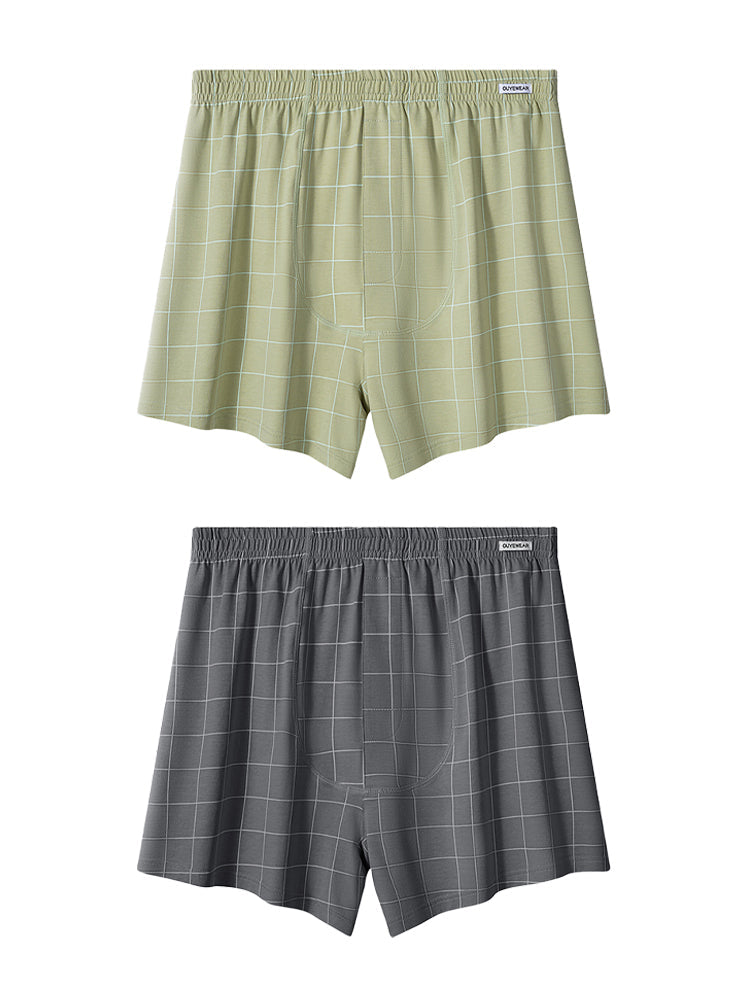 2 Pack Men's Breathable Day-Long Comfort Skin-Friendly Loungewear Shorts | dmunderwear detail image 2