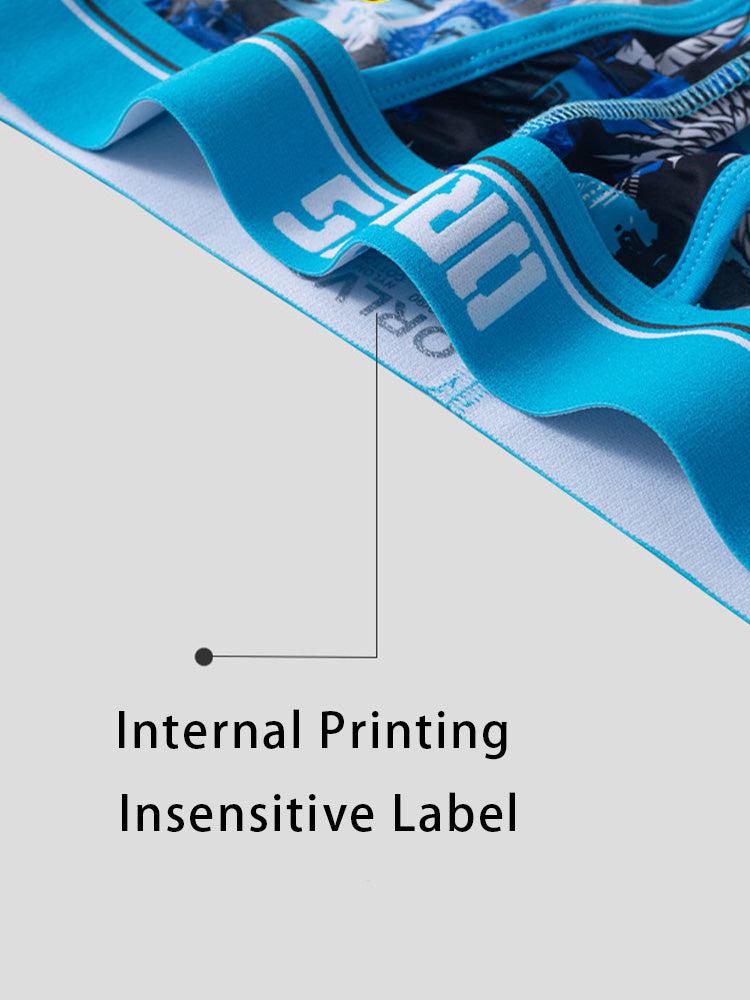2 Pack Men's Breathable Ice Silk High-Cut Printed Bikini | dmunderwear detail image 6