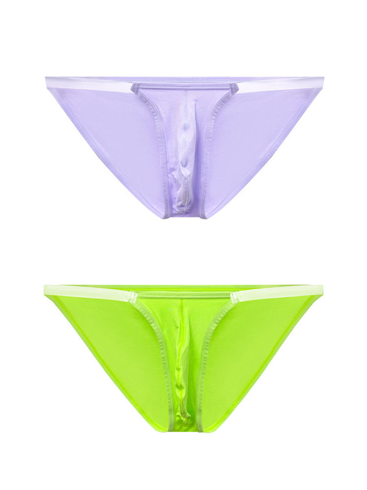 2 Pack Men's Breathable Low-Rise Ultra-Soft Modal Bikini | dmunderwear detail image 2