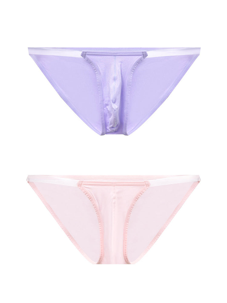 2 Pack Men's Breathable Low-Rise Ultra-Soft Modal Bikini | dmunderwear detail image 8