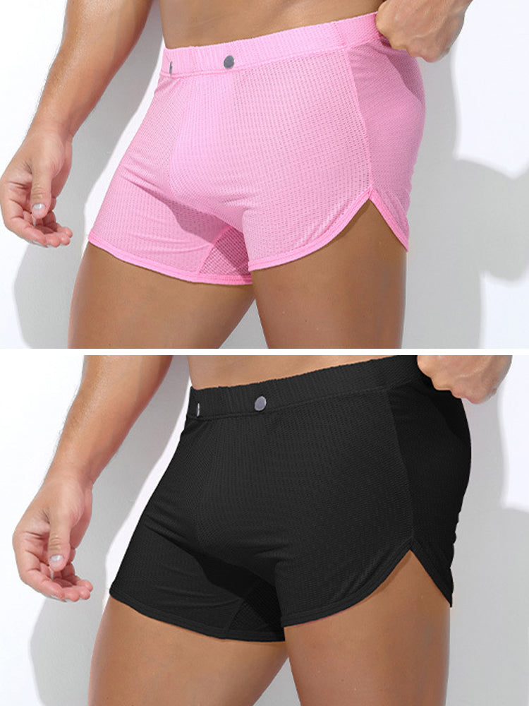 2 Pack Men's Breathable Mesh Boxer Briefs | dmunderwear detail image 17