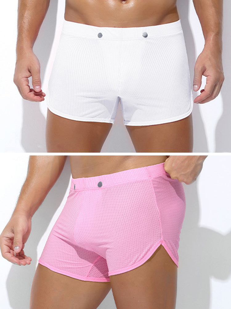 2 Pack Men's Breathable Mesh Boxer Briefs | dmunderwear detail image 2