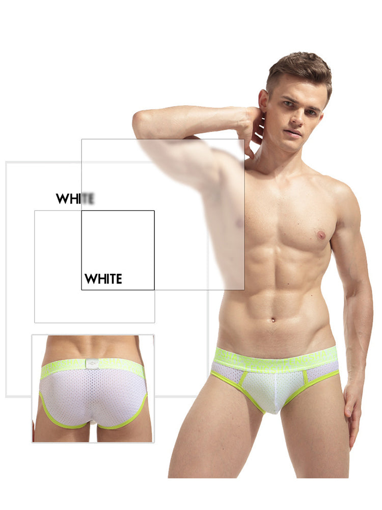 2-pack Men's Breathable Mesh Briefs with U-shaped Convex Pockets | dmunderwear detail image 19