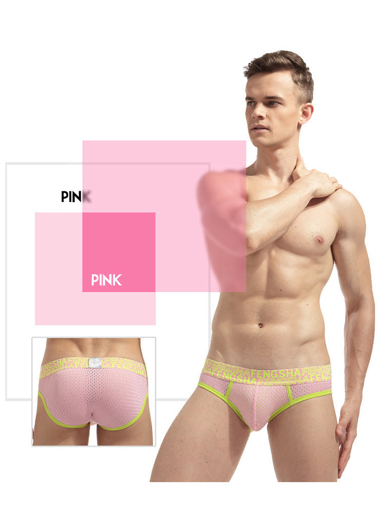 2-pack Men's Breathable Mesh Briefs with U-shaped Convex Pockets | dmunderwear detail image 20