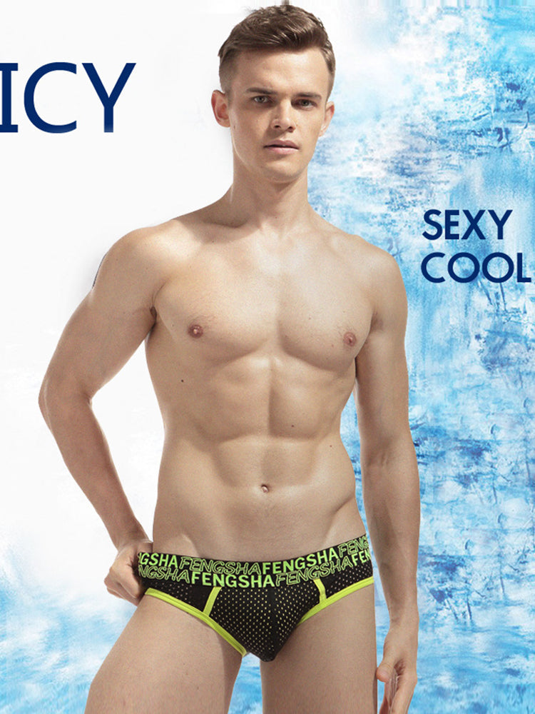 2-pack Men's Breathable Mesh Briefs with U-shaped Convex Pockets | dmunderwear detail image 3