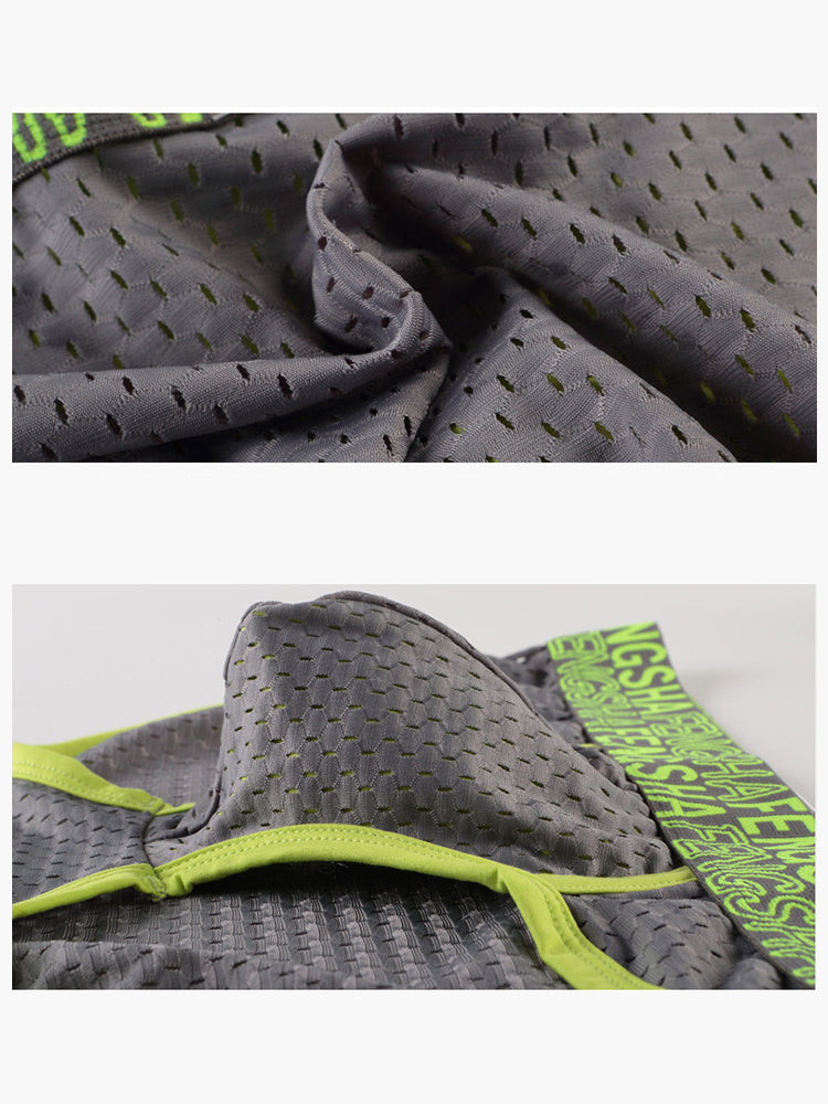 2-pack Men's Breathable Mesh Briefs with U-shaped Convex Pockets | dmunderwear detail image 7