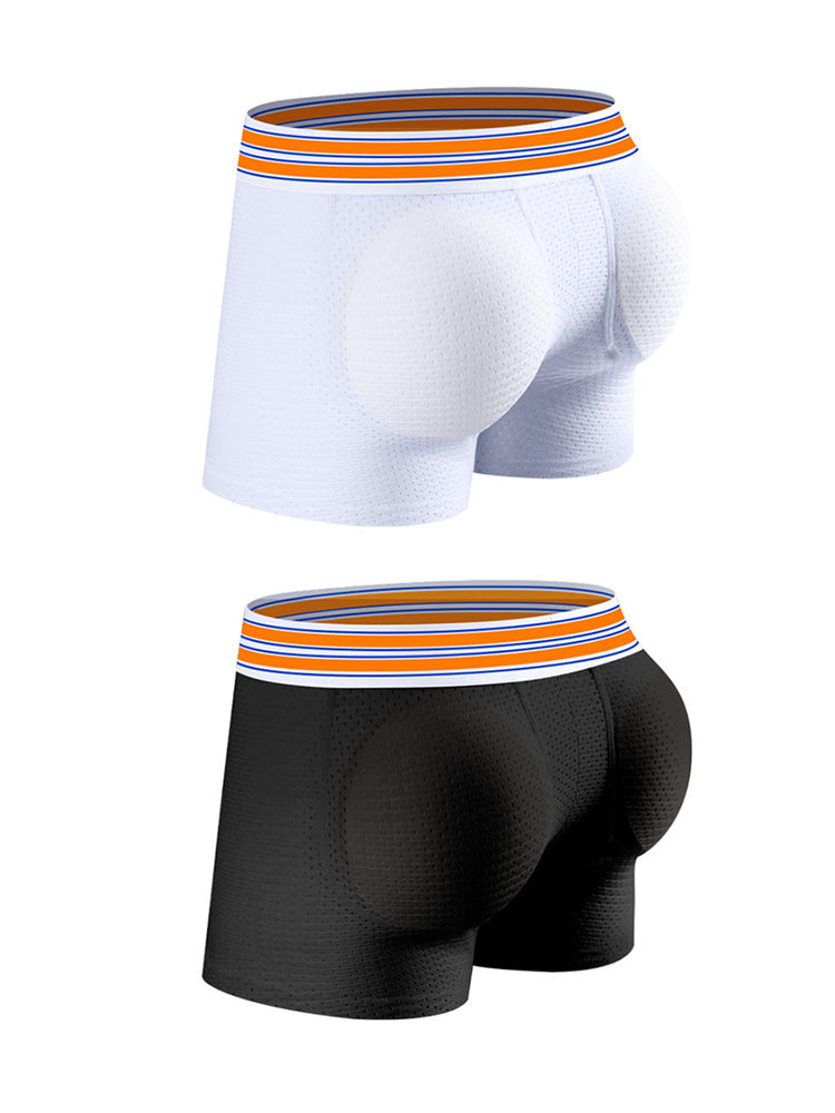 2 Pack Men's Breathable Mesh Butt-Lifting 3D Enhancing Design Seamless Shapewear | dmunderwear detail image 2