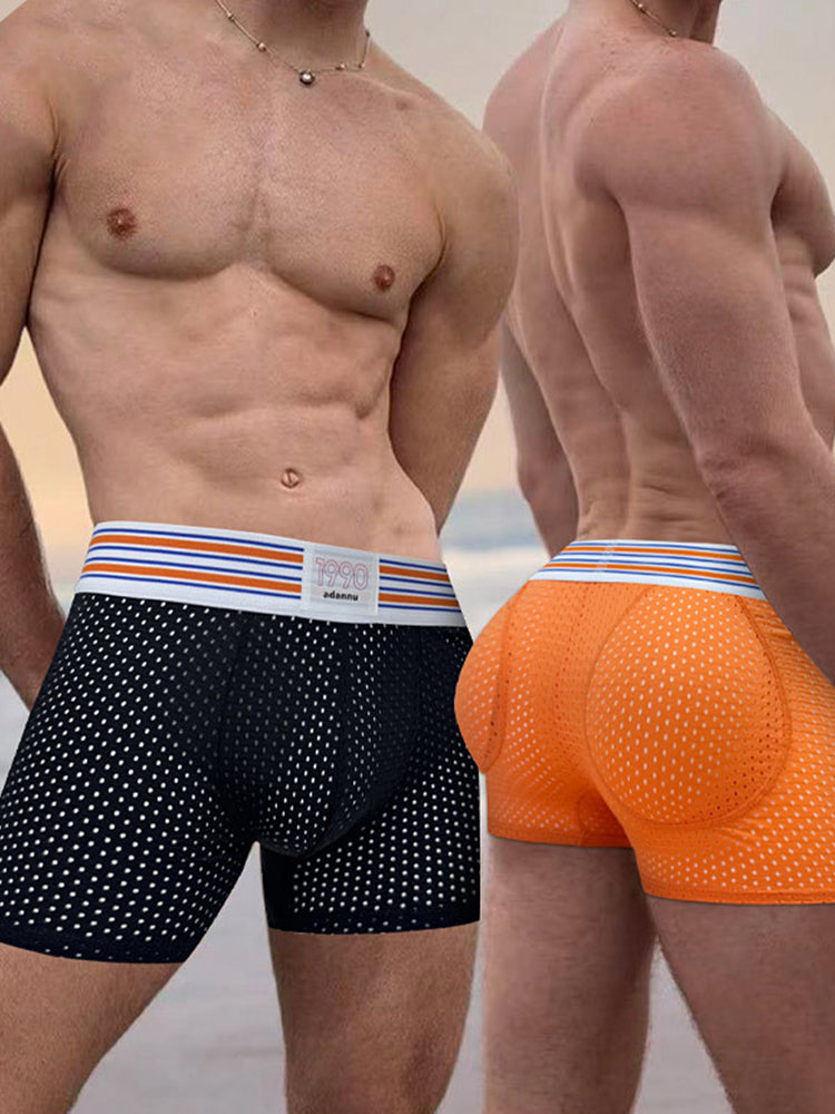 2 Pack Men's Breathable Mesh Butt-Lifting 3D Enhancing Design Seamless Shapewear | dmunderwear detail image 3