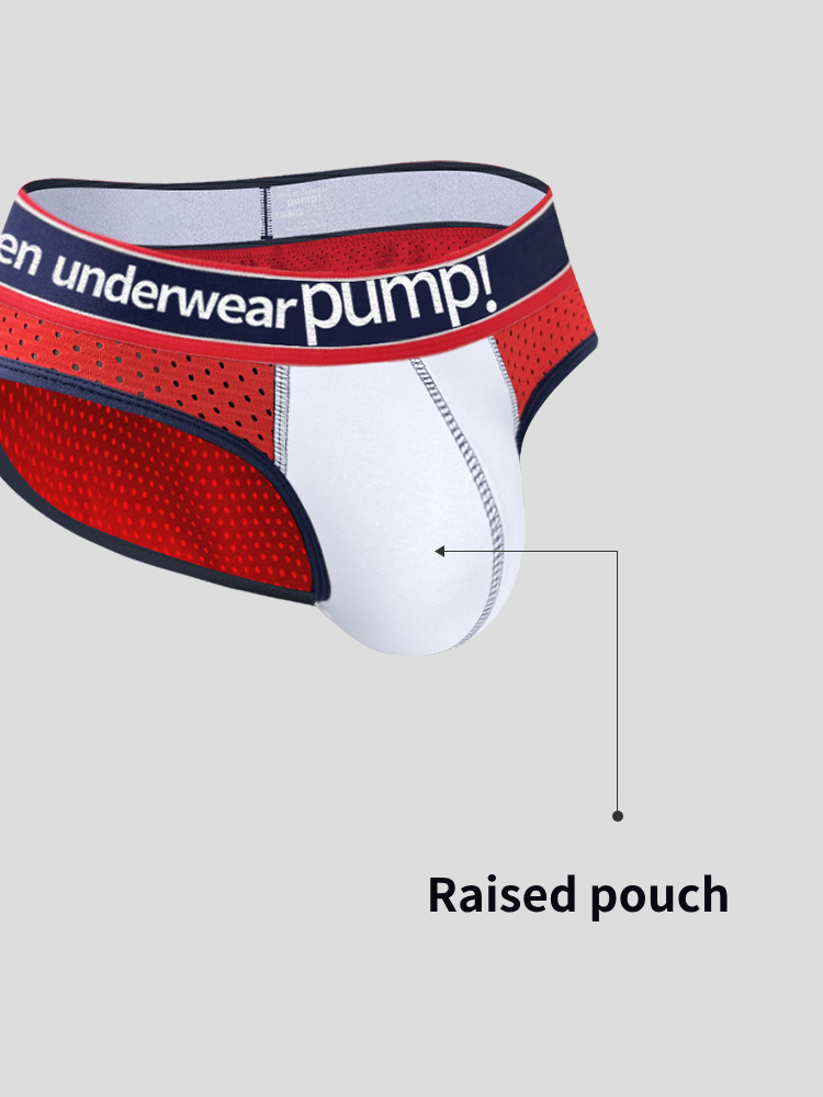 2 Pack Men's Breathable Mesh Comfortable U-convex Large Pouch Sports Briefs | dmunderwear detail image 10