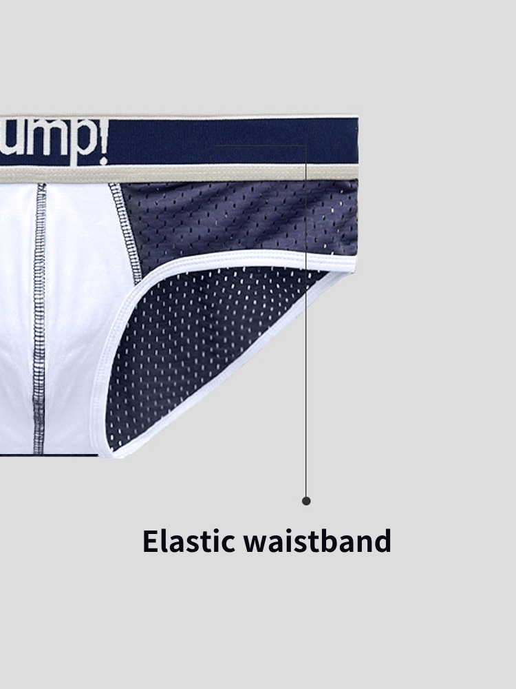 2 Pack Men's Breathable Mesh Comfortable U-convex Large Pouch Sports Briefs | dmunderwear detail image 11