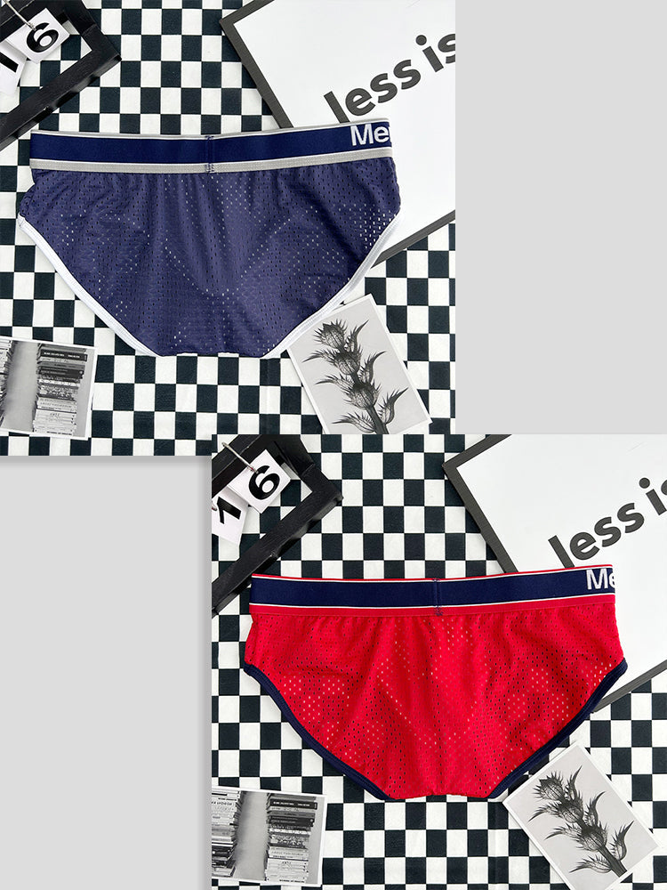 2 Pack Men's Breathable Mesh Comfortable U-convex Large Pouch Sports Briefs | dmunderwear detail image 15
