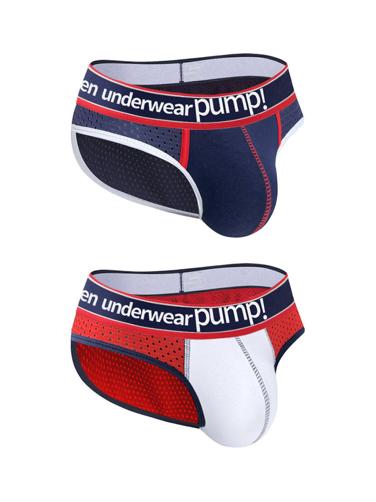 2 Pack Men's Breathable Mesh Comfortable U-convex Large Pouch Sports Briefs | dmunderwear detail image 2