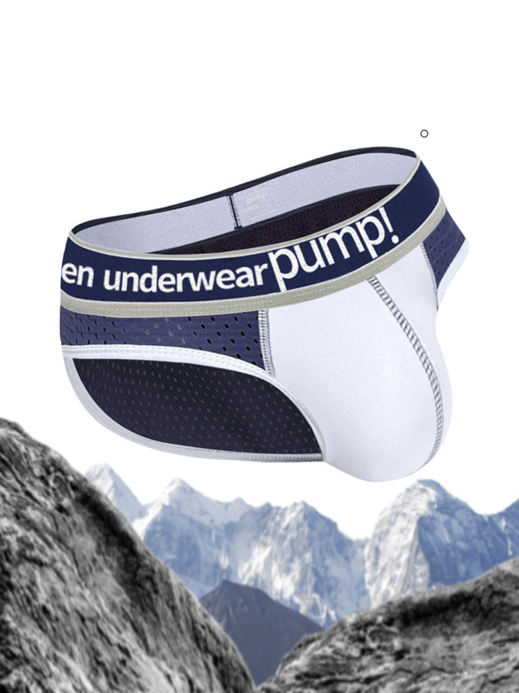2 Pack Men's Breathable Mesh Comfortable U-convex Large Pouch Sports Briefs | dmunderwear detail image 4