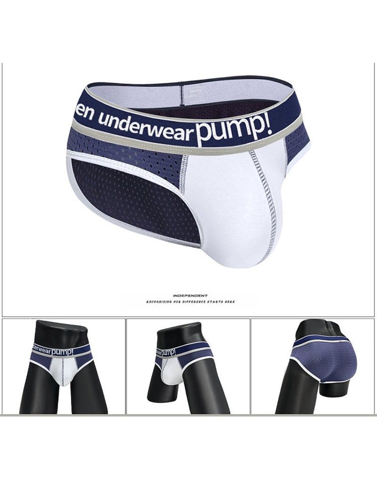 2 Pack Men's Breathable Mesh Comfortable U-convex Large Pouch Sports Briefs | dmunderwear detail image 6