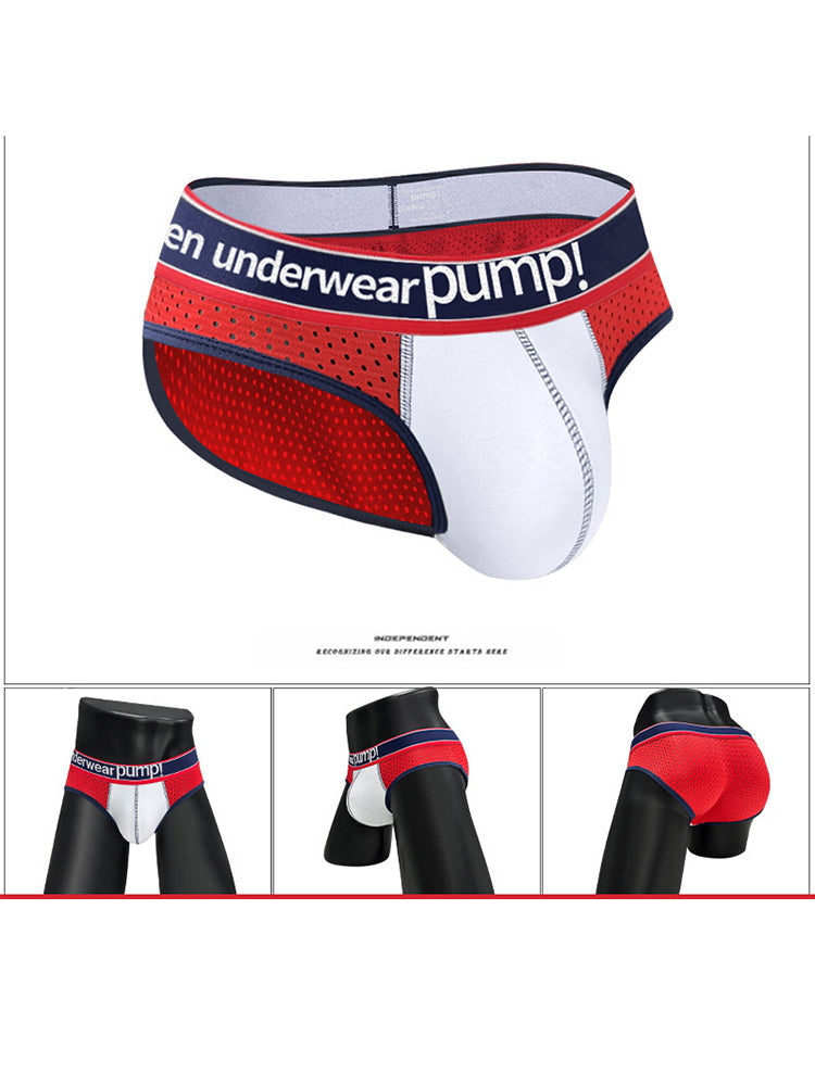 2 Pack Men's Breathable Mesh Comfortable U-convex Large Pouch Sports Briefs | dmunderwear detail image 7