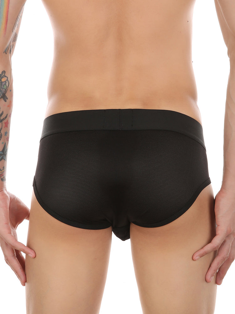 2 Pack Men's Breathable Mesh Comfy Waistband Daily Stretch Stay-Cool Layer Briefs | dmunderwear detail image 11