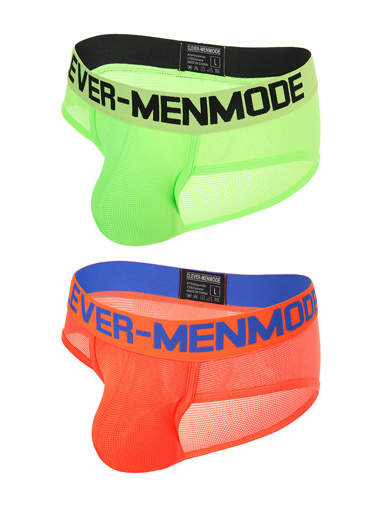 2 Pack Men's Breathable Mesh Comfy Waistband Daily Stretch Stay-Cool Layer Briefs | dmunderwear detail image 14