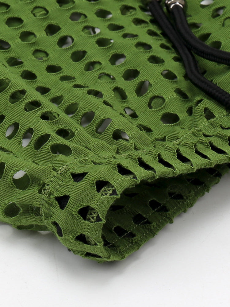 2 Pack Men's Mesh See-Through Shorts with Drawstring Waist | dmunderwear detail image 9