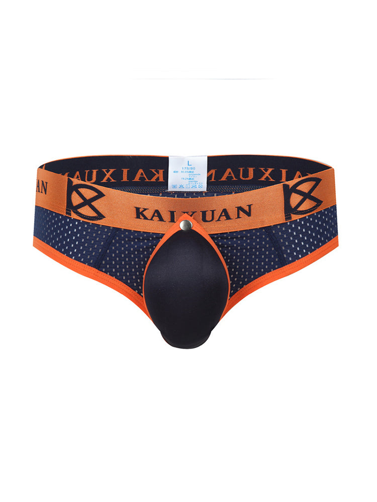 2 Pack Men's Breathable Mesh Removable U-Shaped Pocket Thongs | dmunderwear detail image 15