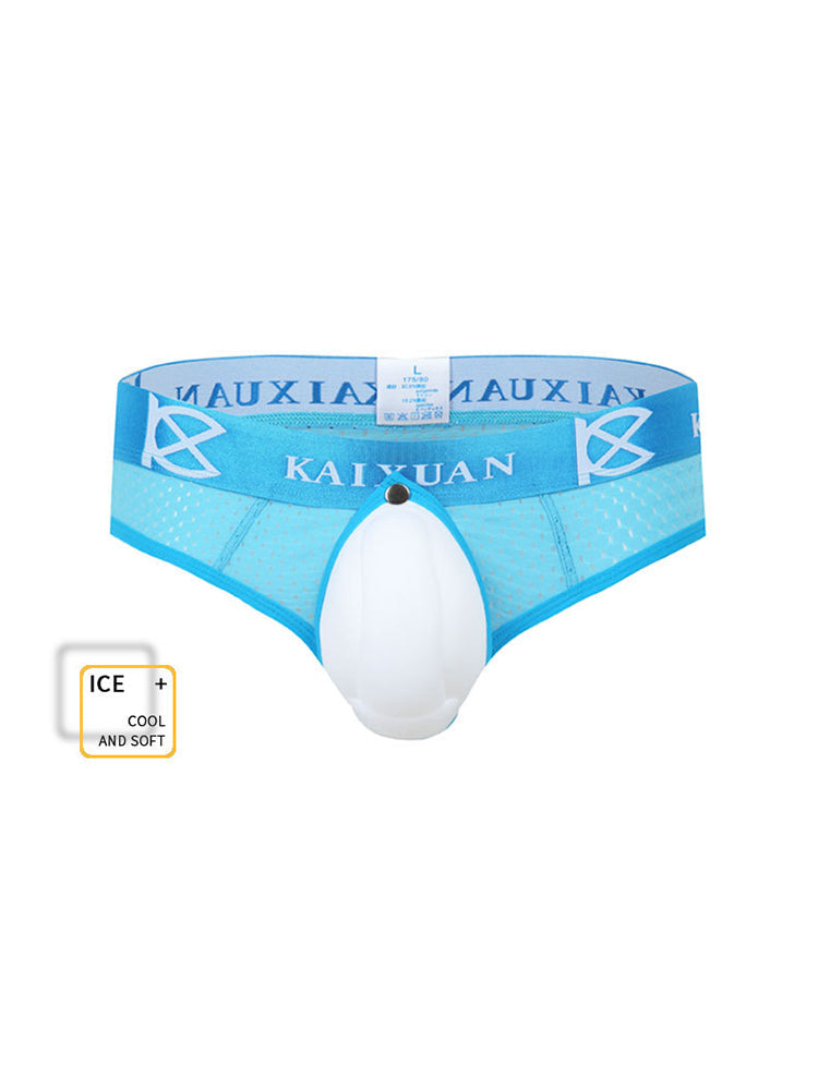 2 Pack Men's Breathable Mesh Removable U-Shaped Pocket Thongs | dmunderwear detail image 5