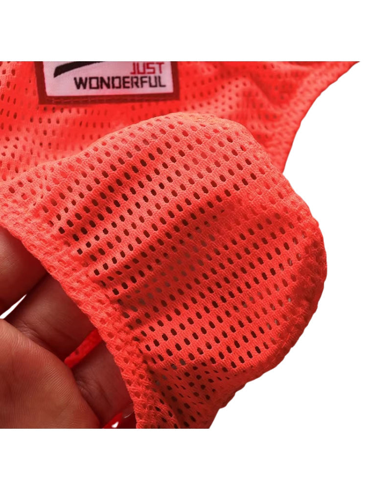 2 Pack Men's Sexy Breathable Mesh Thongs with High Stretch | dmunderwear detail image 10