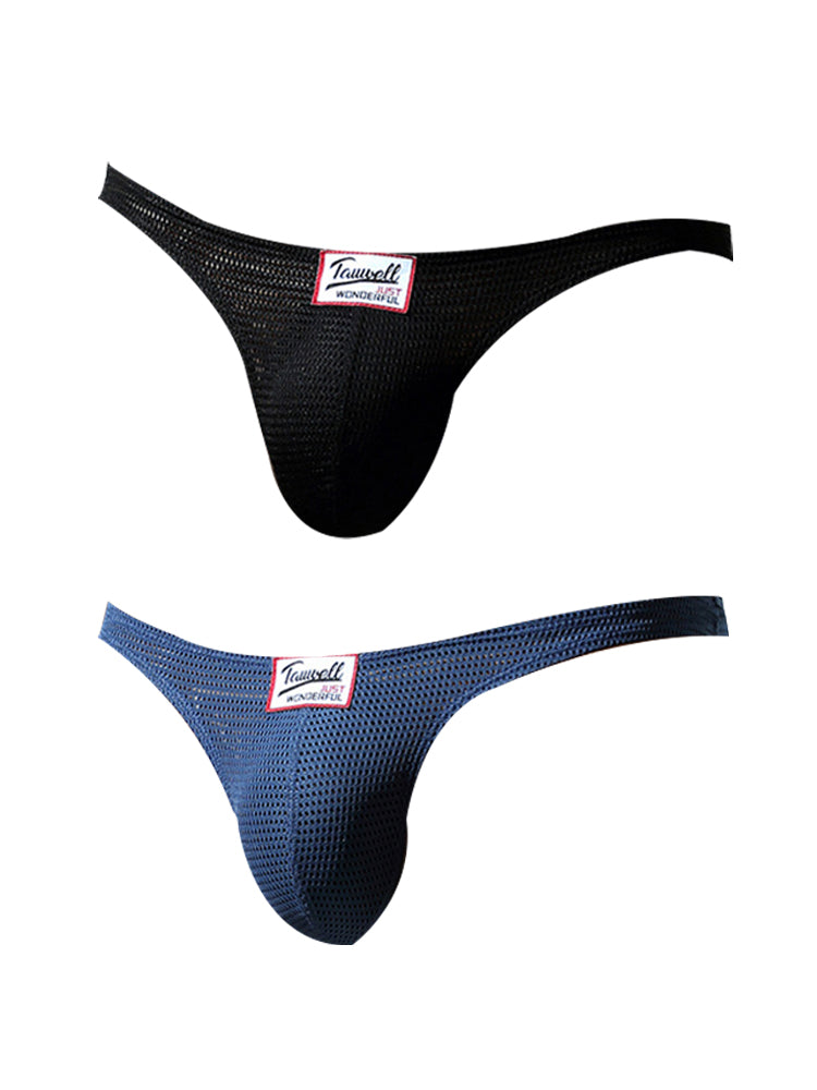 2 Pack Men's Sexy Breathable Mesh Thongs with High Stretch | dmunderwear detail image 12