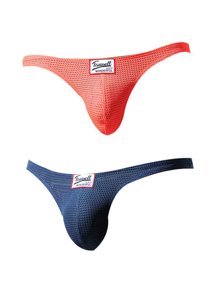 2 Pack Men's Sexy Breathable Mesh Thongs with High Stretch | dmunderwear detail image 7