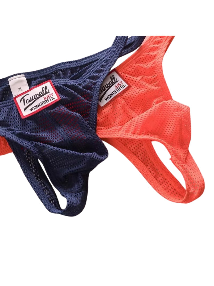 2 Pack Men's Sexy Breathable Mesh Thongs with High Stretch | dmunderwear detail image 9