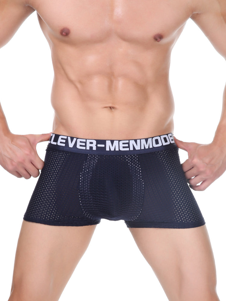 2 Pack Men's Breathable Mesh Supportive Fit Seamless Trunks | dmunderwear detail image 3