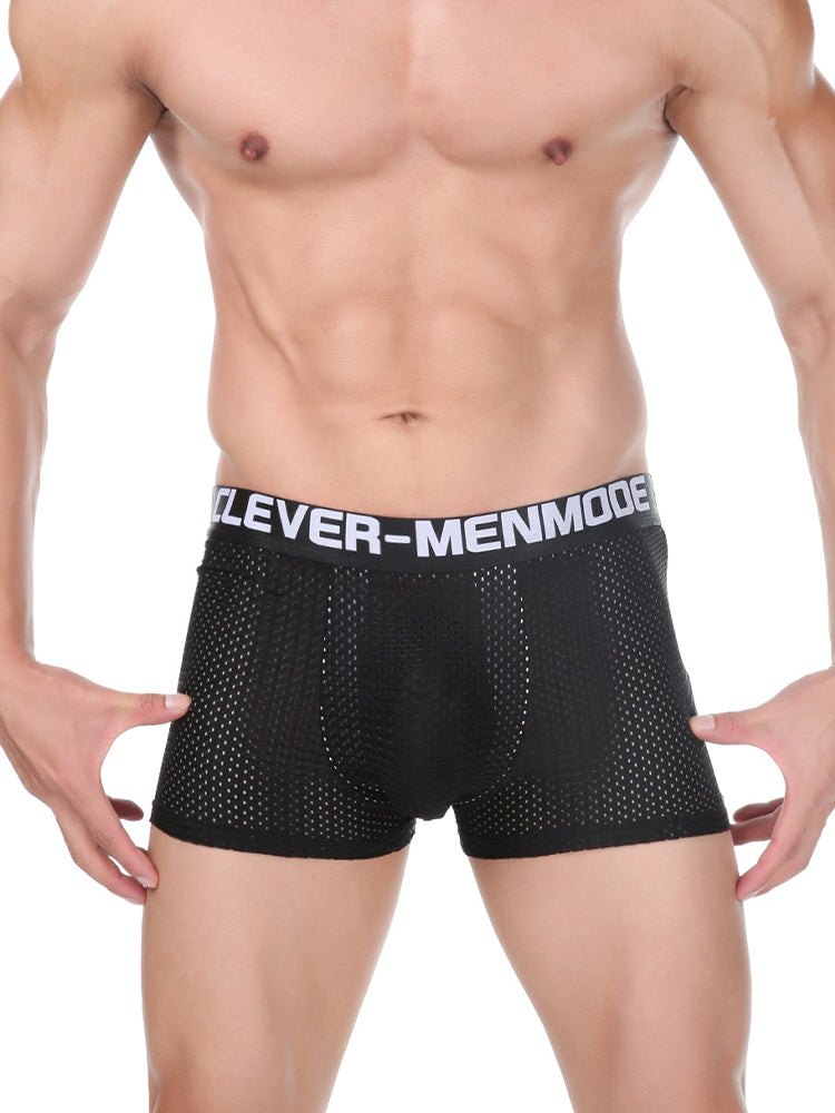 2 Pack Men's Breathable Mesh Supportive Fit Seamless Trunks | dmunderwear detail image 5