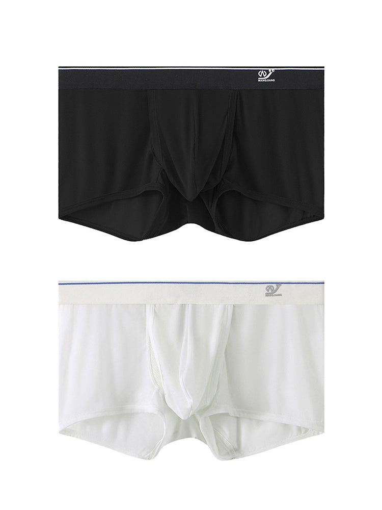 2 Pack Men's Breathable Mesh Trunks with Fly | dmunderwear detail image 2