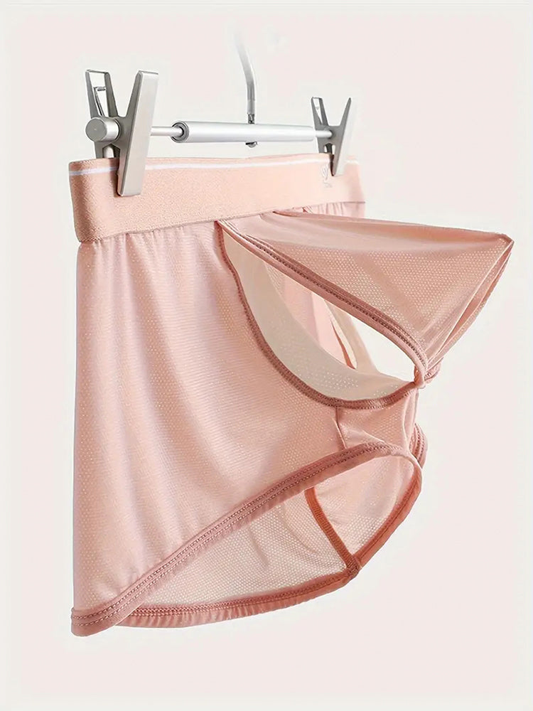 2 Pack Men's Breathable Mesh Trunks with Fly | dmunderwear detail image 3