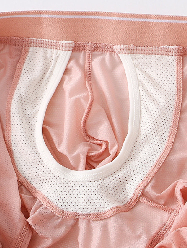 2 Pack Men's Breathable Mesh Trunks with Fly | dmunderwear detail image 4