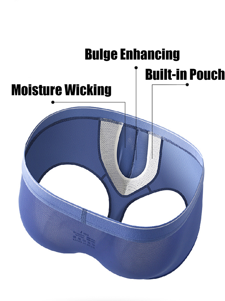 2 Pack Men's Breathable Mesh Trunks with Fly | dmunderwear detail image 7
