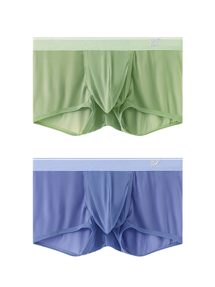 2 Pack Men's Breathable Mesh Trunks with Fly | dmunderwear detail image 8