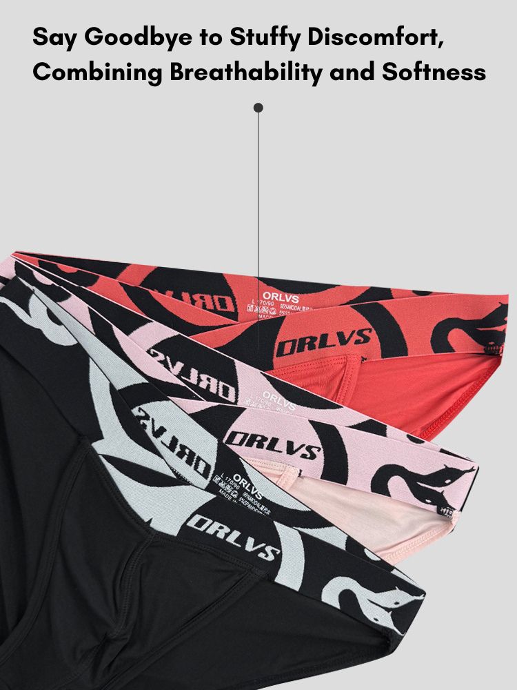 2 Pack Men's Modal Low-Rise Bikinis with Support Pouch and Tagless Waistband | dmunderwear detail image 6