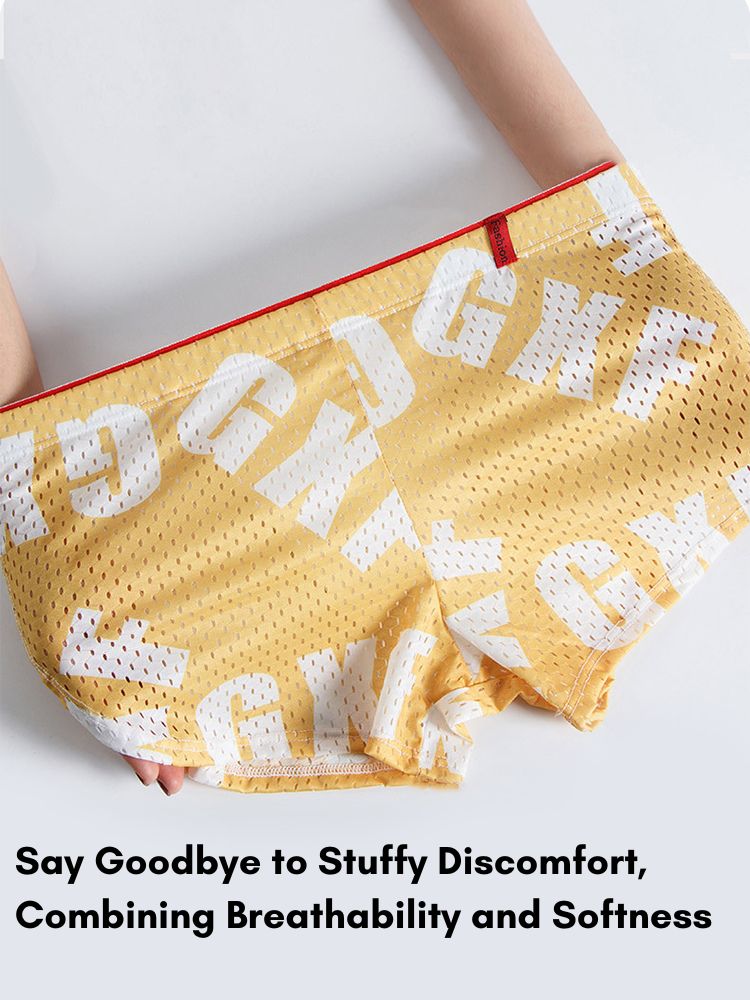 2 Pack Men's Breathable Mesh Ultra-Soft Lightweight & Airy Boxer Shorts | dmunderwear detail image 3