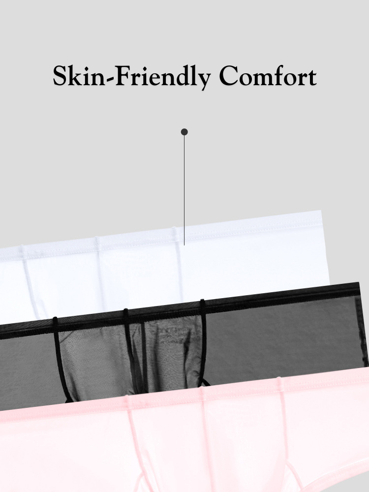 2 Pack Men's Breathable Sheer Elegance Quick-Dry Ultra-Soft Trunks | dmunderwear detail image 7