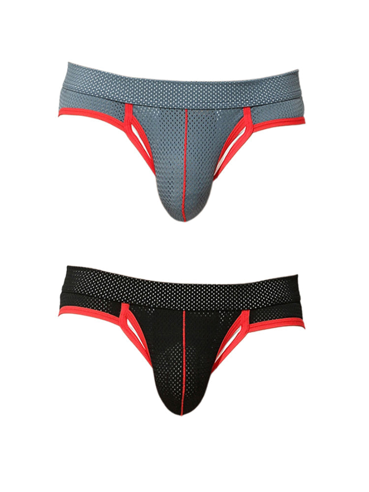 2 Pack Men's Breathable Side-Open Thin and Lightweight Supportive Fit Briefs | dmunderwear detail image 2