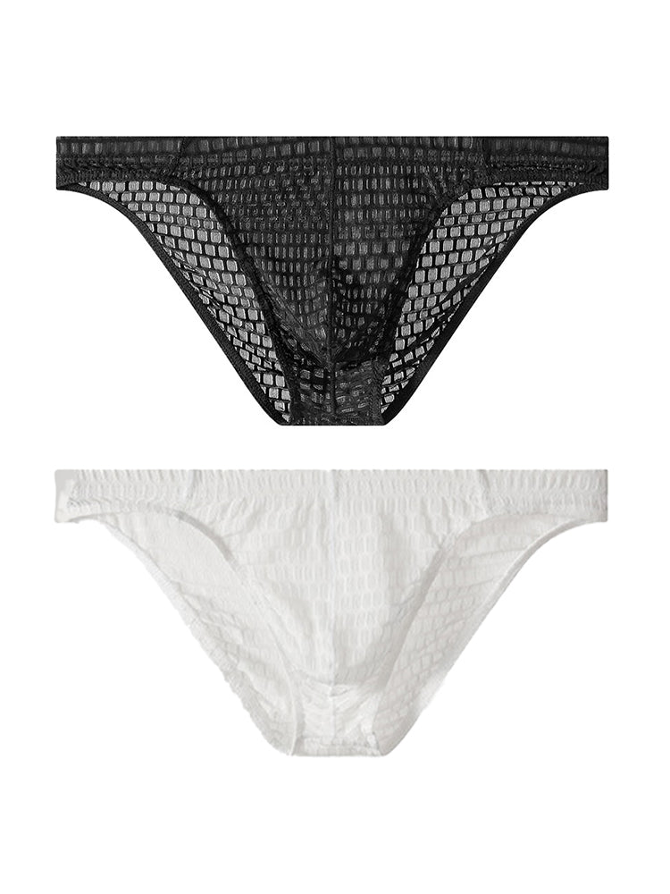 2 Pack Men's Breathable Soft Quick-Dry Mid-Rise Daily Comfort Solid Color Bikini | dmunderwear detail image 2