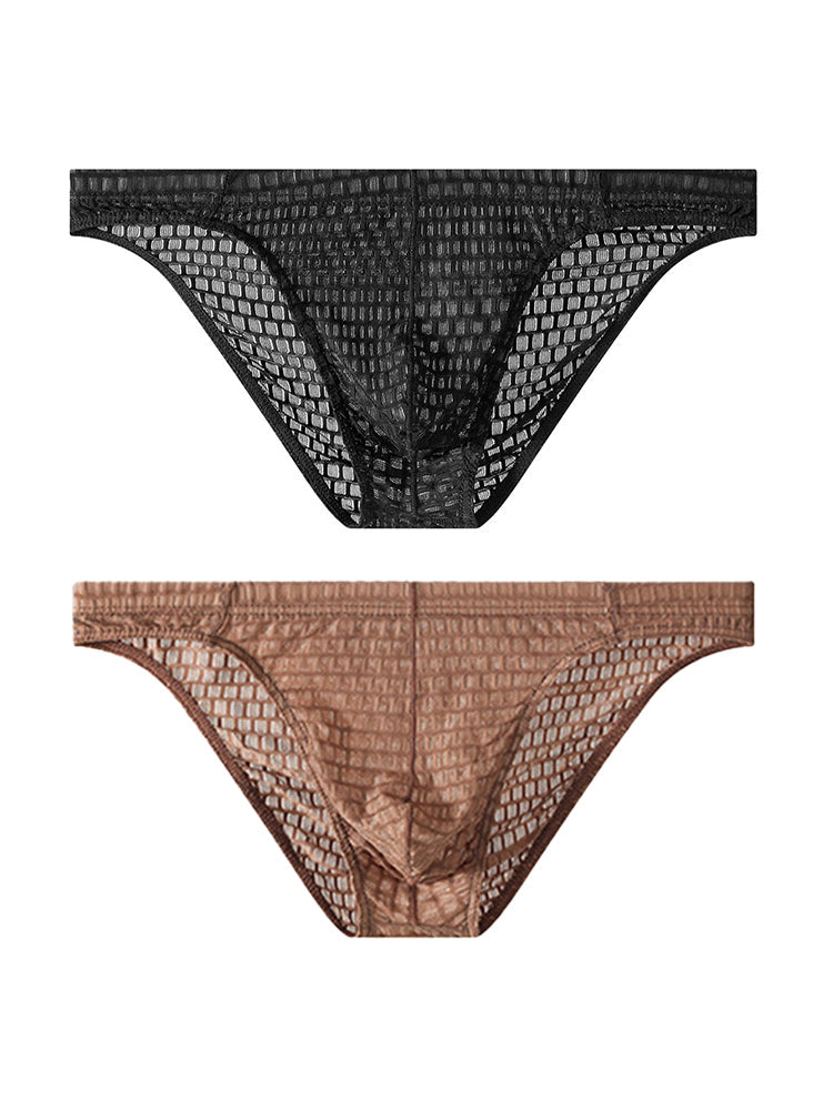 2 Pack Men's Breathable Soft Quick-Dry Mid-Rise Daily Comfort Solid Color Bikini | dmunderwear detail image 7