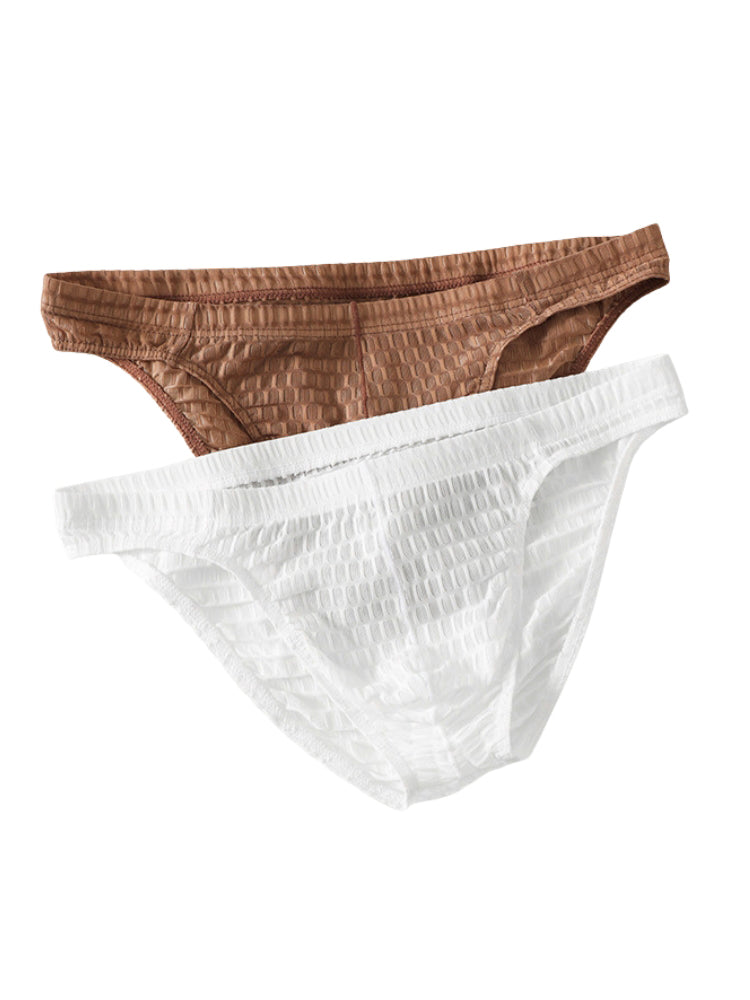 2 Pack Men's Breathable Soft Quick-Dry Mid-Rise Daily Comfort Solid Color Bikini | dmunderwear detail image 9