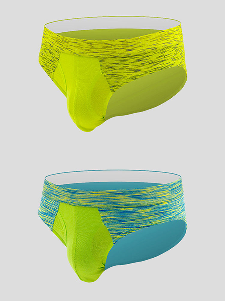2 Pack Men's Breathable Spell Color Butt Lifting Briefs | dmunderwear detail image 12