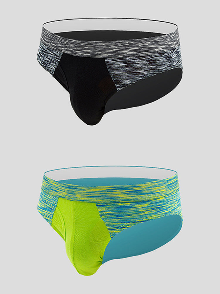 2 Pack Men's Breathable Spell Color Butt Lifting Briefs | dmunderwear detail image 19